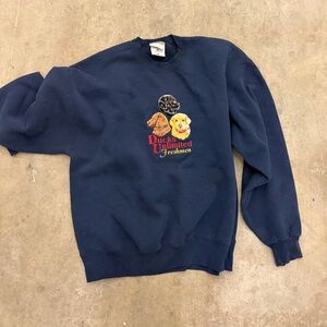 Ducks unlimited freshmen embroidered dogs Men's Navy Sweater